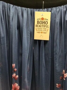 M Blue Flowered Skirt